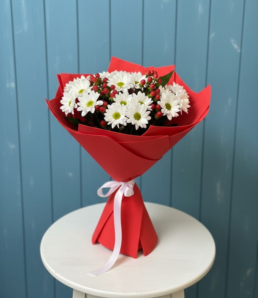 Букет цветов из: Хризантемы в Пригородном