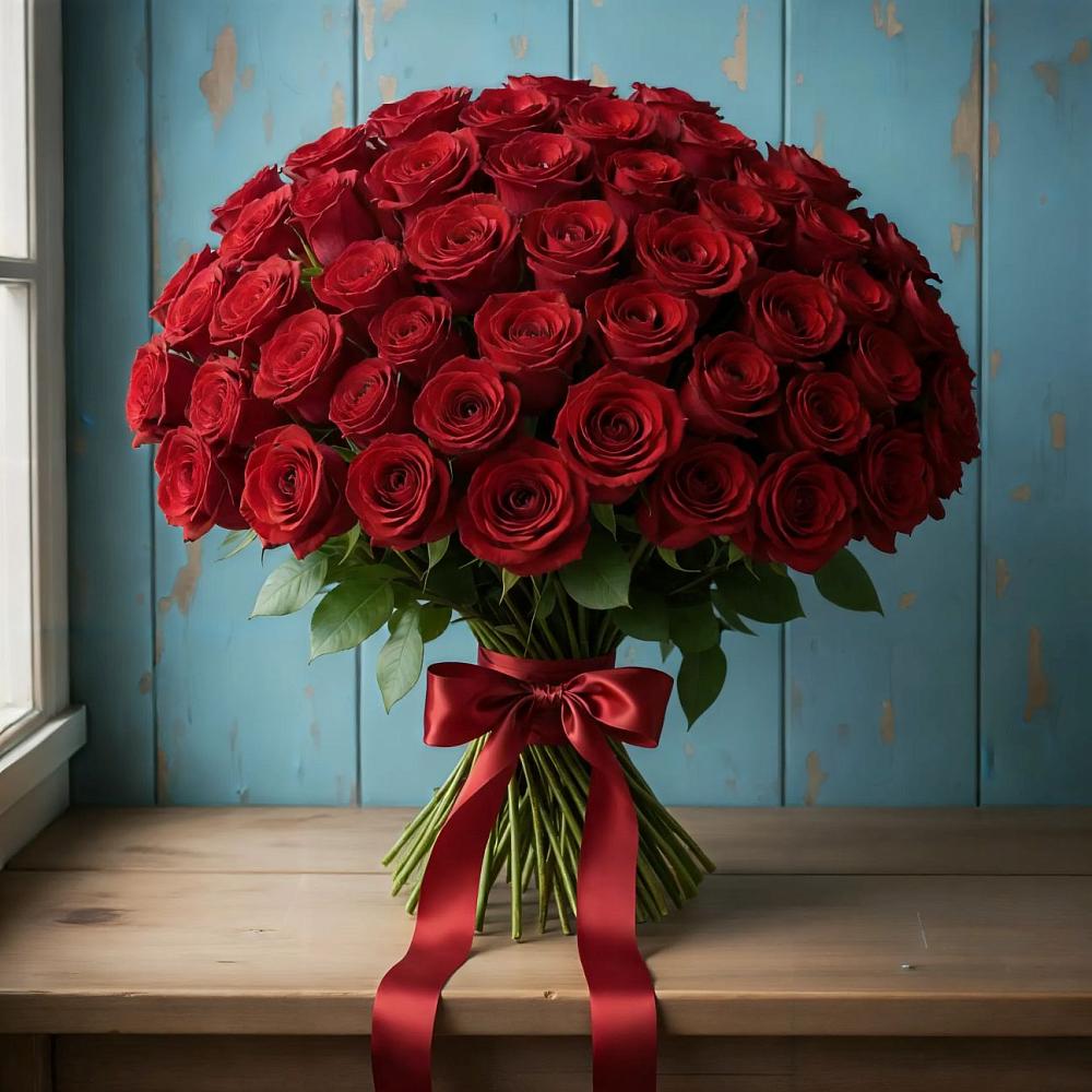 Букет Красные розы Блэк Меджик в Пригородном