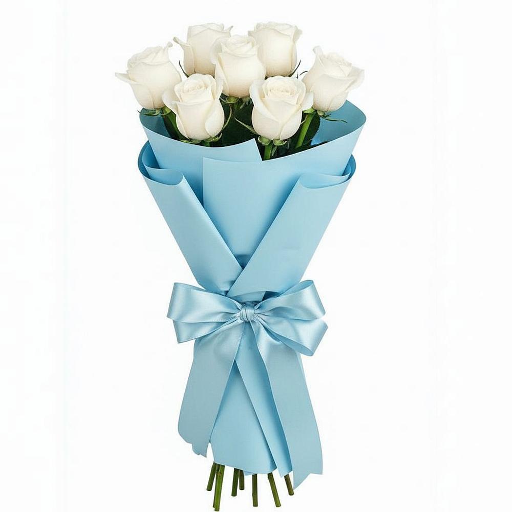 Букет 7 белых роз Проуд в Пригородном