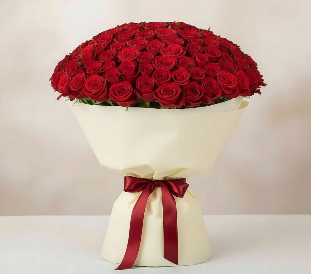 Букет 101 Красная роза Милано в Пригородном