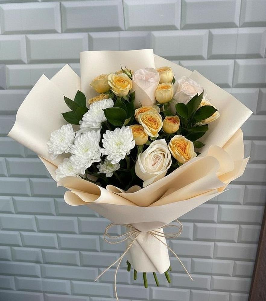 Букет цветов из: Розы и Хризантемы в Пригородном