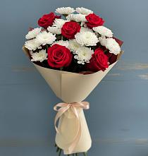 Букет цветов из:  Розы и Хризантемы в Пригородном