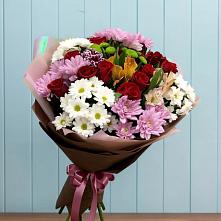 Букет цветов из:  Розы, Хризантемы и Альстромерии в Пригородном